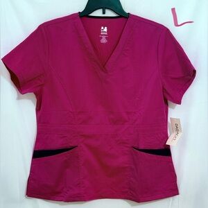 Pink Boxy Relaxed Short Sleeve Scrub Top
